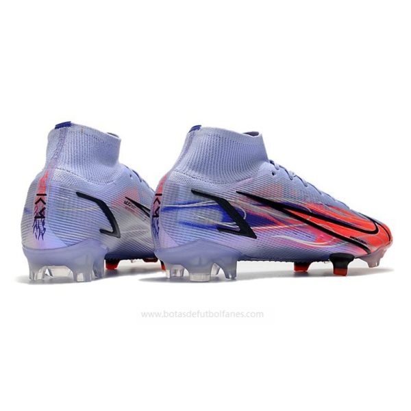 Nike Mercurial Superfly VIII Elite DF FG KM Flames Lila Plata